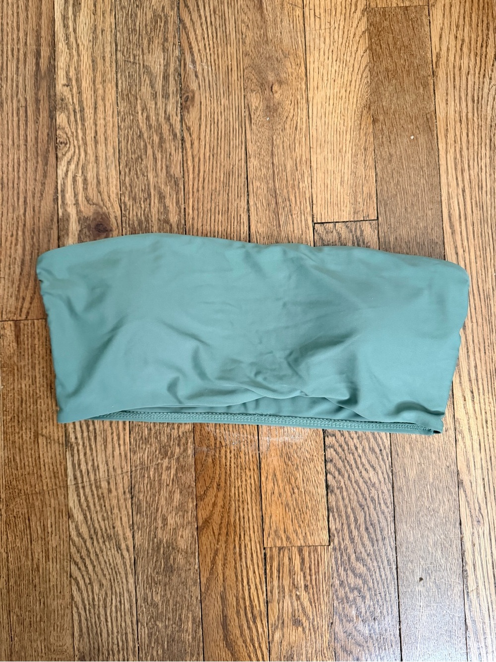 Zaful Sage Green Strapless Bandeau Top